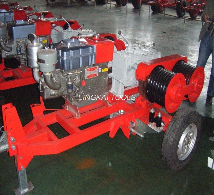 Güç İnşaatı İçin Honda Motor 5 Ton Çift Kapstan Vinç Kablo Çekme Makinesi