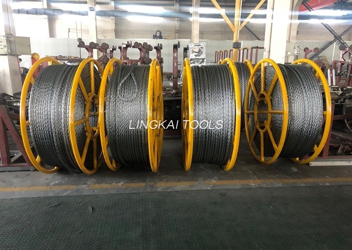 4 İletkenli Tel Çekme için 24mm Anti Büküm Örgülü Çelik Halat